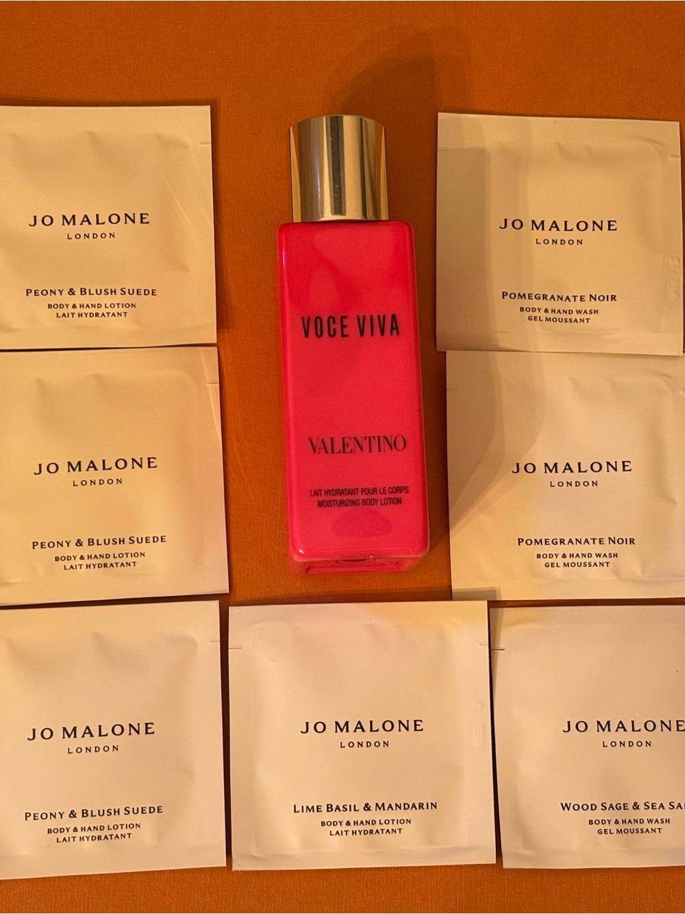 Valentino Voce Viva Moisturizing Body Lotion & Jo Malone Samples Set Bundle